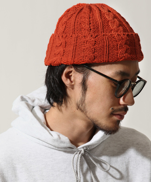 ZIP FIVE(ジップファイブ)の「MADE IN JAPAN ショートニットキャップ/ケーブル(ニットキャップ/ビーニー・メンズ・ブラック/ダークグリーン/ベージュ/パープル/ネイビー/グレー/オリーブ/グリーン/マスタード/ブラック×グレー/ブラウン系その他/ブルー系その他/ワイン/レンガ/ブルー系その他2・FREE)」の15枚目の写真