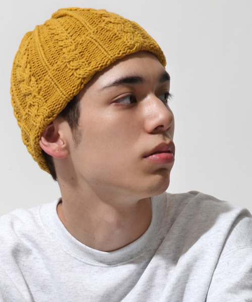ZIP FIVE(ジップファイブ)の「MADE IN JAPAN ショートニットキャップ/ケーブル(ニットキャップ/ビーニー・メンズ・ブラック/ダークグリーン/ベージュ/パープル/ネイビー/グレー/オリーブ/グリーン/マスタード/ブラック×グレー/ブラウン系その他/ブルー系その他/ワイン/レンガ/ブルー系その他2・FREE)」の13枚目の写真