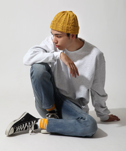 ZIP FIVE(ジップファイブ)の「MADE IN JAPAN ショートニットキャップ/ケーブル(ニットキャップ/ビーニー・メンズ・ブラック/ダークグリーン/ベージュ/パープル/ネイビー/グレー/オリーブ/グリーン/マスタード/ブラック×グレー/ブラウン系その他/ブルー系その他/ワイン/レンガ/ブルー系その他2・FREE)」の20枚目の写真