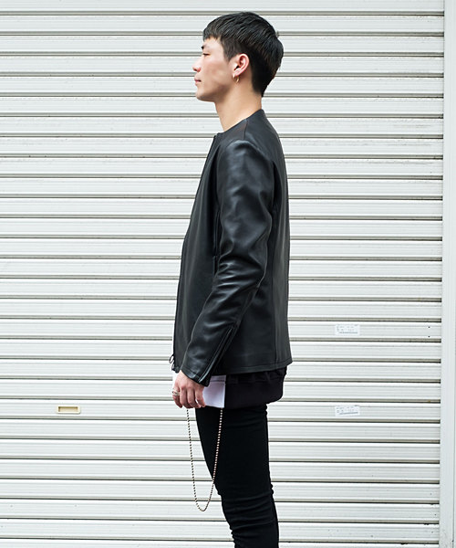 FUGA 2015A/W ボトルネックラムレザー ライダースジャケット FUGA 2015A/W ボトルネックラムレザー ライダースジャケット