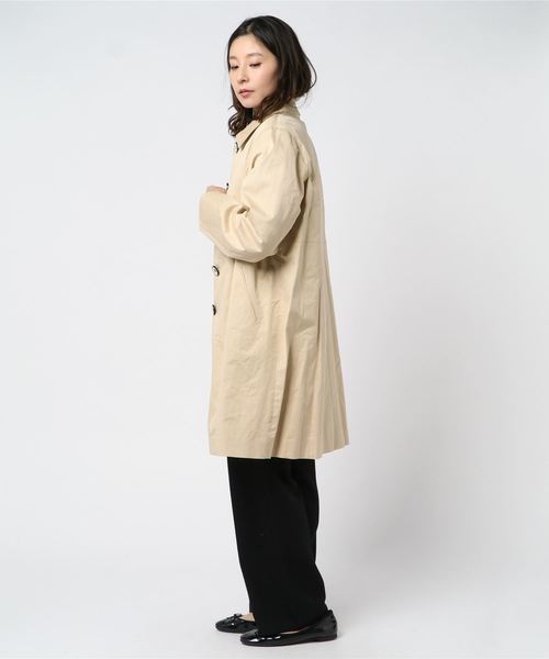 sabstreet my standard(サブストリートマイスタンダード)の「『Bleu tango(ブルータンゴ)』ステンカラースプリングコート【大きいサイズ対応】【9号(M)~19号(5L)】(ステンカラーコート・レディース・ベージュ/ネイビー/ブルー・19号/15号/9号)」の4枚目の写真