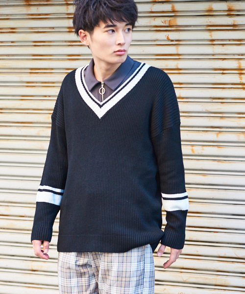 kutir（クティール）の「【ルーズシルエット】 チルデンニット プルオーバー S/S（ニット/セーター・メンズ・ホワイト/ブラック/ベージュ/ブラック系その他・MEDIUM/LARGE）」の3枚目の写真