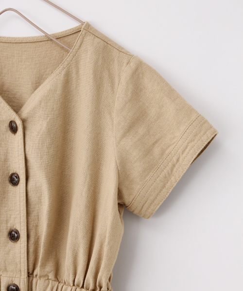 LOWRYS FARM（ローリーズファーム）の「アサコンマエボタンワンピース　840319（ワンピース・キッズ・ベージュ/ブラウン/アイボリー・120/130/140）」の5枚目の写真