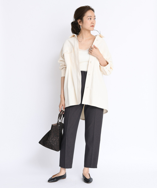 DouDou（ドゥドゥ）の「コールテンビッグジャケット（ブルゾン・レディース・オフホワイト/グレイッシュベージュ/グリーン・FREE）」の12枚目の写真