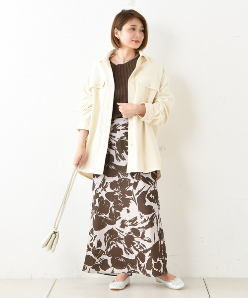 DouDou（ドゥドゥ）の「コールテンビッグジャケット（ブルゾン・レディース・オフホワイト/グレイッシュベージュ/グリーン・FREE）」の19枚目の写真