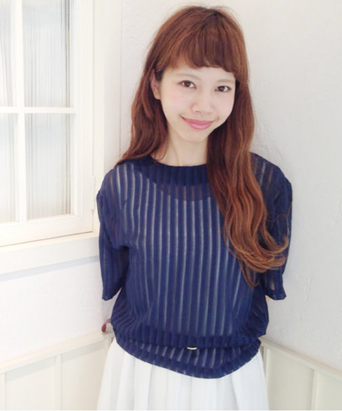 Kastane（カスタネ）の「【Kastane】布帛半袖プルオーバー（シャツ/ブラウス・レディース・ネイビー/ホワイト/ブラック/ベージュ・FREE）」の4枚目の写真