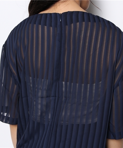 Kastane（カスタネ）の「【Kastane】布帛半袖プルオーバー（シャツ/ブラウス・レディース・ネイビー/ホワイト/ブラック/ベージュ・FREE）」の12枚目の写真