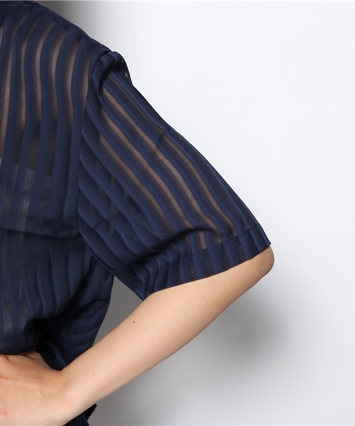 Kastane（カスタネ）の「【Kastane】布帛半袖プルオーバー（シャツ/ブラウス・レディース・ネイビー/ホワイト/ブラック/ベージュ・FREE）」の13枚目の写真