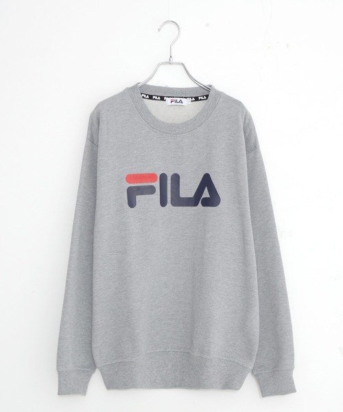 FILA(フィラ)の「FILA/フィラ BIGロゴ プリント 長袖 トレーナー スウェット 裏起毛(スウェット・メンズ・ホワイト/ブラック/ネイビー/杢グレー/グレー系その他/レッド/グリーン系その他・LL/M/L/3L/4L/5L)」の3枚目の写真