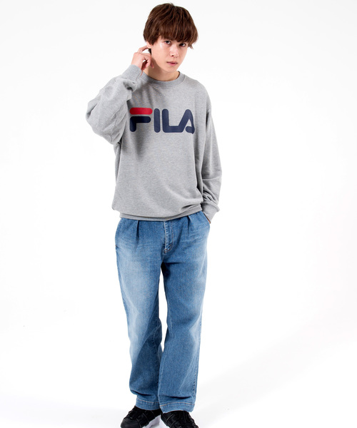 FILA(フィラ)の「FILA/フィラ BIGロゴ プリント 長袖 トレーナー スウェット 裏起毛(スウェット・メンズ・ホワイト/ブラック/ネイビー/杢グレー/グレー系その他/レッド/グリーン系その他・LL/M/L/3L/4L/5L)」の10枚目の写真