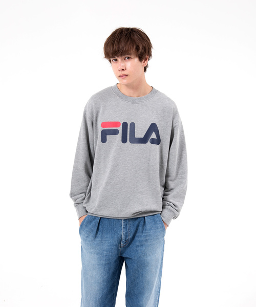 FILA(フィラ)の「FILA/フィラ BIGロゴ プリント 長袖 トレーナー スウェット 裏起毛(スウェット・メンズ・ホワイト/ブラック/ネイビー/杢グレー/グレー系その他/レッド/グリーン系その他・LL/M/L/3L/4L/5L)」の15枚目の写真