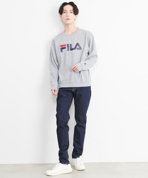 FILA(フィラ)の「FILA/フィラ BIGロゴ プリント 長袖 トレーナー スウェット 裏起毛(スウェット・メンズ・ホワイト/ブラック/ネイビー/杢グレー/グレー系その他/レッド/グリーン系その他・LL/M/L/3L/4L/5L)」の21枚目の写真
