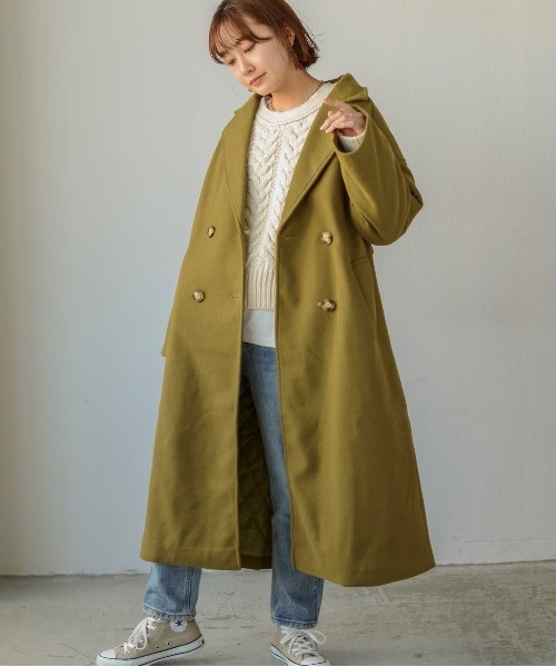 Auntie Rosa Holiday(アンティローザホリデー)の「【Holiday】バックタックルーズチェスターコート(チェスターコート)」|カーキ