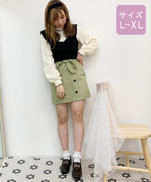 セール】【大きいサイズ】ミニトレンチスカート【ZOZOTOWN限定