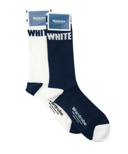 Ray BEAMS（レイビームス）の「●White Mountaineering / WHITEロゴ ソックス（ソックス/靴下・レディース・ホワイト/ネイビー・ONE SIZE）」の9枚目の写真