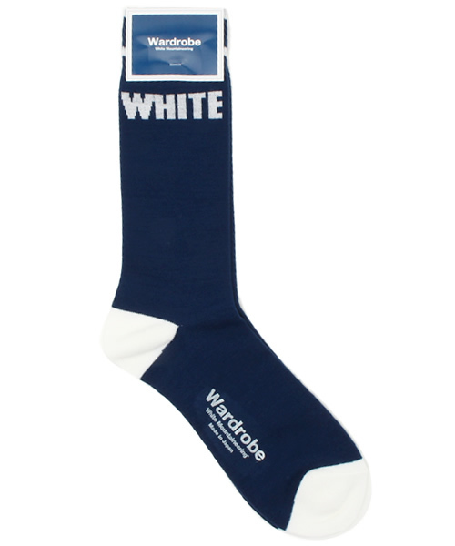 Ray BEAMS（レイビームス）の「●White Mountaineering / WHITEロゴ ソックス（ソックス/靴下・レディース・ホワイト/ネイビー・ONE SIZE）」の2枚目の写真