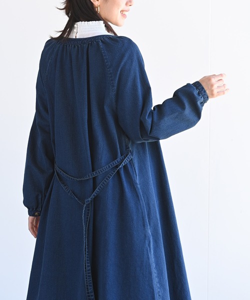 rps（アールピーエス）の「共リボン前あきストレッチデニムワンピース（ワンピース・レディース・ネイビー/ブルー/ブラック・M）」の13枚目の写真