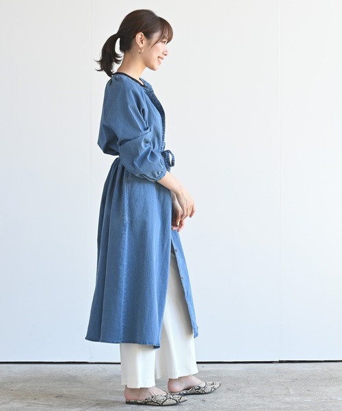 rps（アールピーエス）の「共リボン前あきストレッチデニムワンピース（ワンピース・レディース・ネイビー/ブルー/ブラック・M）」の16枚目の写真