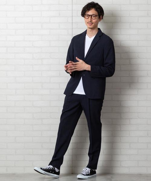 coen（コーエン）の「シアサッカーテーラードジャケット(セットアップ対応)（テーラードジャケット・メンズ・ネイビー・SMALL/LARGE/X-LARGE/MEDIUM）」の8枚目の写真