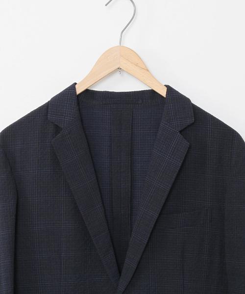 coen（コーエン）の「シアサッカーテーラードジャケット(セットアップ対応)（テーラードジャケット・メンズ・ネイビー・SMALL/LARGE/X-LARGE/MEDIUM）」の3枚目の写真
