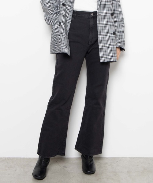 WEGO（ウィゴー）の「WEGO/カラーフレアパンツ（スラックス・レディース・ブラック/グリーン・FREE）」の2枚目の写真