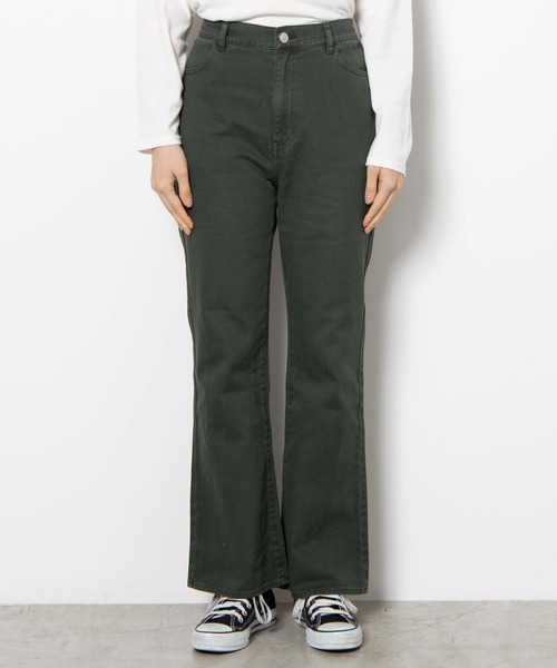 WEGO（ウィゴー）の「WEGO/カラーフレアパンツ（スラックス・レディース・ブラック/グリーン・FREE）」の5枚目の写真