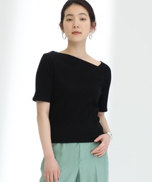 STUDIOUS | 【STUDIOUS】アシンメトリーネック　リブトップス(Tシャツ/カットソー)