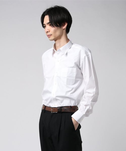形態安定ノーアイロン レギュラーカラー 白無地ベーシック 長袖ビジネスワイシャツ ビジネスシャツ Brick House By Tokyo Shirt ブリックハウス のファッション通販 Zozotown
