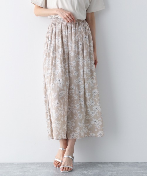 GLOBAL WORK（グローバルワーク）の「サラサラサテン柄フレアワイドパンツ/875179（その他パンツ・レディース・ネイビー/ブラウン/グレー系その他・MEDIUM/LARGE）」の2枚目の写真