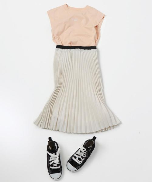 coen（コーエン）の「【coen キッズ / ジュニア】チビロゴ刺繍フレンチスリーブTシャツ（Tシャツ/カットソー・キッズ・ホワイト/ライトピンク・110/130/140/150/100/120）」の7枚目の写真