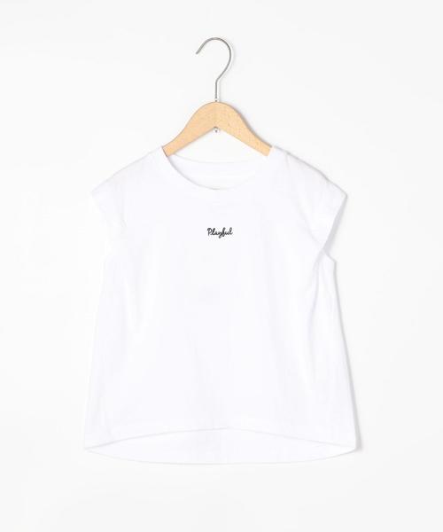 coen（コーエン）の「【coen キッズ / ジュニア】チビロゴ刺繍フレンチスリーブTシャツ（Tシャツ/カットソー・キッズ・ホワイト/ライトピンク・110/130/140/150/100/120）」の6枚目の写真