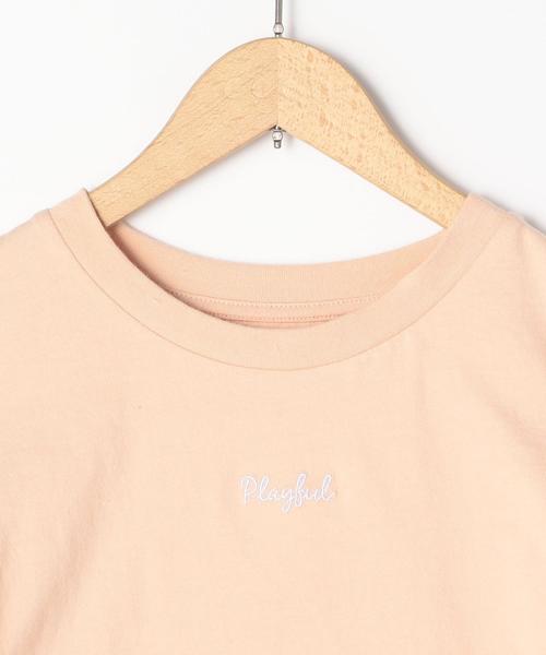 coen（コーエン）の「【coen キッズ / ジュニア】チビロゴ刺繍フレンチスリーブTシャツ（Tシャツ/カットソー・キッズ・ホワイト/ライトピンク・110/130/140/150/100/120）」の12枚目の写真