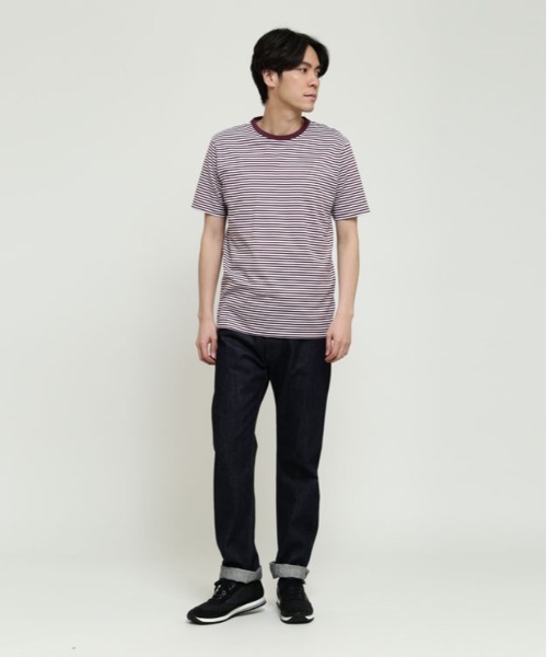 SUNSPEL(サンスペル)の「SUNSPEL / MEN’S Q82 STRIPE(Tシャツ/カットソー・メンズ・ライトブルー/ワインレッド・SMALL/MEDIUM/LARGE)」の5枚目の写真