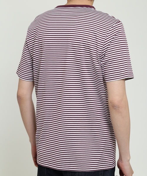 SUNSPEL(サンスペル)の「SUNSPEL / MEN’S Q82 STRIPE(Tシャツ/カットソー・メンズ・ライトブルー/ワインレッド・SMALL/MEDIUM/LARGE)」の6枚目の写真