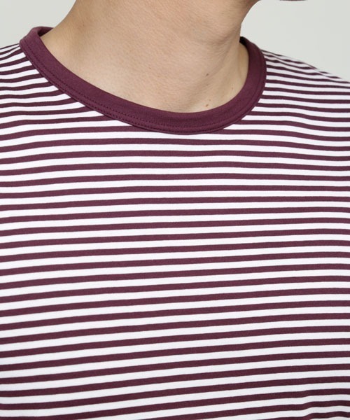 SUNSPEL(サンスペル)の「SUNSPEL / MEN’S Q82 STRIPE(Tシャツ/カットソー・メンズ・ライトブルー/ワインレッド・SMALL/MEDIUM/LARGE)」の8枚目の写真