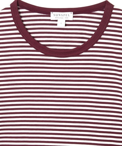 SUNSPEL(サンスペル)の「SUNSPEL / MEN’S Q82 STRIPE(Tシャツ/カットソー・メンズ・ライトブルー/ワインレッド・SMALL/MEDIUM/LARGE)」の10枚目の写真