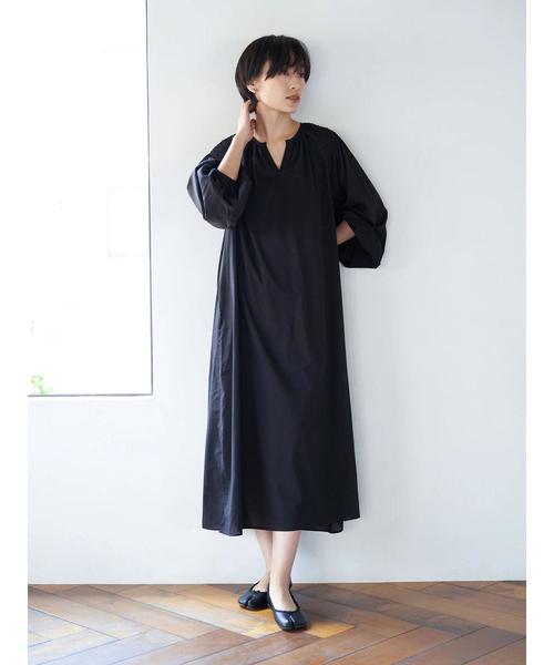 AMERICAN HOLIC（アメリカンホリック）の「スキッパーショルダーギャザーワンピース（ワンピース・レディース・ドット/ブラック/ストライプ・FREE）」の4枚目の写真