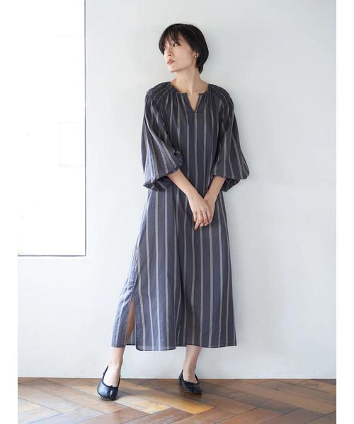 AMERICAN HOLIC（アメリカンホリック）の「スキッパーショルダーギャザーワンピース（ワンピース・レディース・ドット/ブラック/ストライプ・FREE）」の18枚目の写真