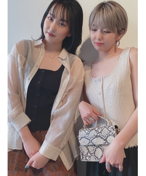 one way（ワンウェイ）の「マエボタンタンク（タンクトップ・レディース・ホワイト/ベージュ/ブラック・FREE）」の9枚目の写真