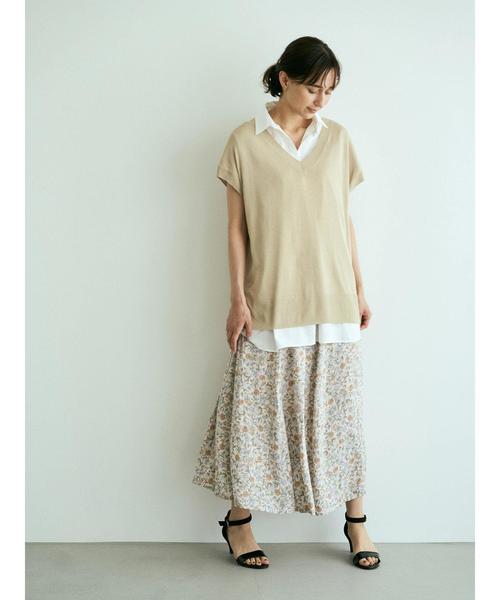 earth music&ecology（アースミュージックアンドエコロジー）の「レーヨンギャザーフレアスカート ＊（スカート・レディース・ブラック/ダークグリーン/ネイビー/マスタード/ブラック系その他/ライトベージュ/ベージュ系その他3/ピンク系その他2・FREE）」の18枚目の写真