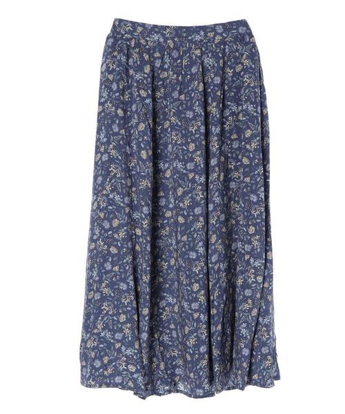 earth music&ecology（アースミュージックアンドエコロジー）の「レーヨンギャザーフレアスカート ＊（スカート・レディース・ブラック/ダークグリーン/ネイビー/マスタード/ブラック系その他/ライトベージュ/ベージュ系その他3/ピンク系その他2・FREE）」の6枚目の写真