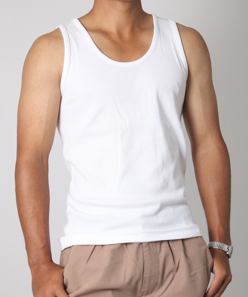 NYLAUS（ナイラス）の「【Nylaus】別注 2026新色 テレコ スリムフィット タンクトップ ノースリーブ インナー（タンクトップ・メンズ・その他/ブラック/ホワイト/霜降りグレー/カーキ/ブルーグレー/レッド/杢グレー・L/M/LL）」の12枚目の写真