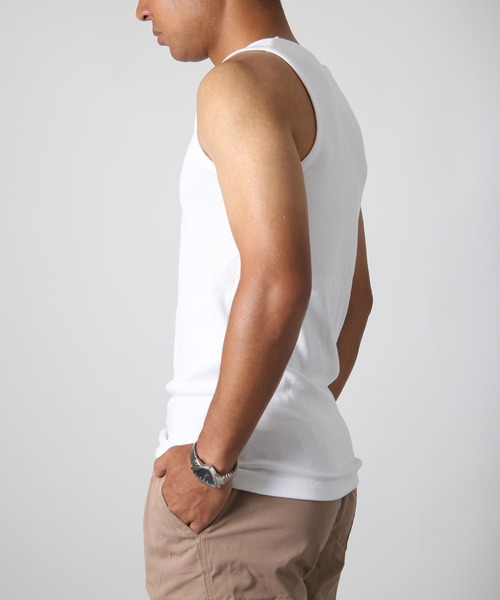 NYLAUS（ナイラス）の「【Nylaus】別注 2026新色 テレコ スリムフィット タンクトップ ノースリーブ インナー（タンクトップ・メンズ・その他/ブラック/ホワイト/霜降りグレー/カーキ/ブルーグレー/レッド/杢グレー・L/M/LL）」の22枚目の写真