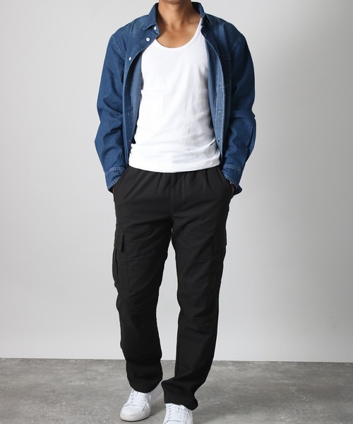 NYLAUS（ナイラス）の「【Nylaus】別注 2026新色 テレコ スリムフィット タンクトップ ノースリーブ インナー（タンクトップ・メンズ・その他/ブラック/ホワイト/霜降りグレー/カーキ/ブルーグレー/レッド/杢グレー・L/M/LL）」の17枚目の写真