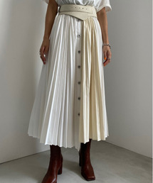 Ameri（アメリ）の「DENIM PLEATS SKIRT（デニムスカート）」 - WEAR