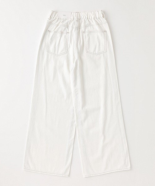 AZUL by moussy（アズールバイマウジー）の「EASY DENIM WIDE/イージーデニムワイド（デニムパンツ・レディース・ホワイト/ライトブルー・MEDIUM/SMALL）」の4枚目の写真