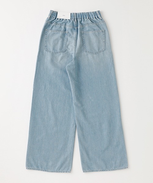 AZUL by moussy（アズールバイマウジー）の「EASY DENIM WIDE/イージーデニムワイド（デニムパンツ・レディース・ホワイト/ライトブルー・MEDIUM/SMALL）」の3枚目の写真