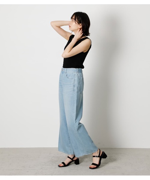 AZUL by moussy（アズールバイマウジー）の「EASY DENIM WIDE/イージーデニムワイド（デニムパンツ・レディース・ホワイト/ライトブルー・MEDIUM/SMALL）」の15枚目の写真