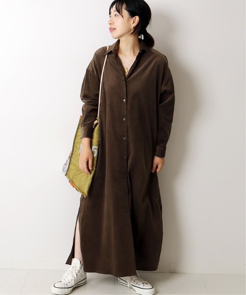 美品☆ジャーナルスタンダードレサージュ シャツコールワンピース コーデュロイ journal standard L'essage（ジャーナルスタンダードレサージュ