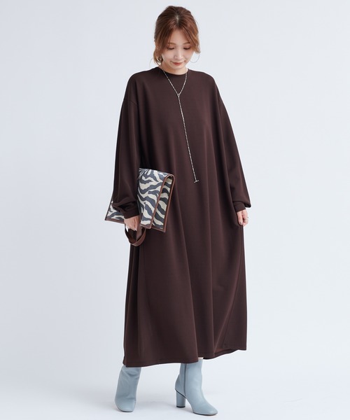 DouDou（ドゥドゥ）の「カットジョーゼットマキシワンピース（ワンピース・レディース・ブラック/ダークブラウン/レッド系その他・FREE）」の10枚目の写真